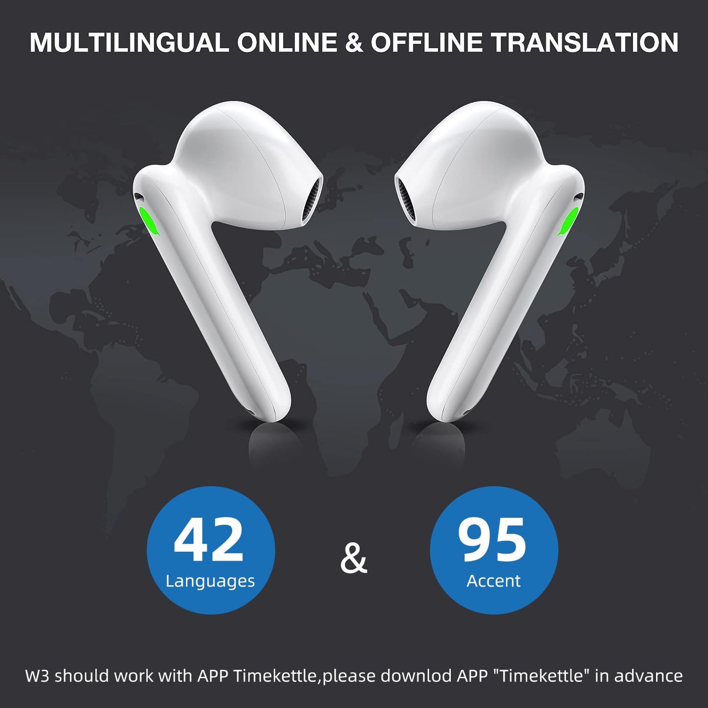 Timekettle WT2 Edge W3 Translator Earbuds Real-Time AI Translation Earbuds with 40 Languages