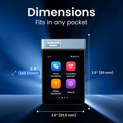 Guardian Translator V2 AI Translator Device with Earbuds & ChatGPT Support