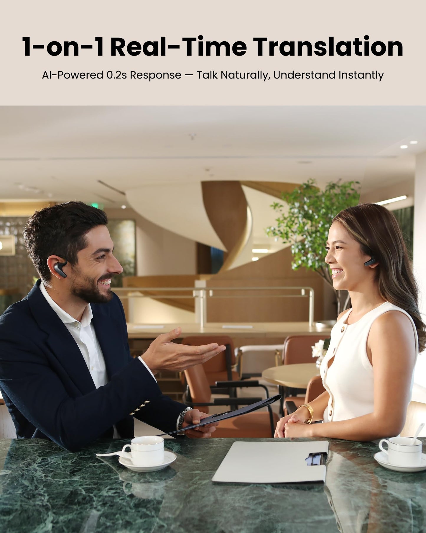 iFLYTEK AI Translation Earbuds Real-Time Translator Earbuds for Meetings & Travel